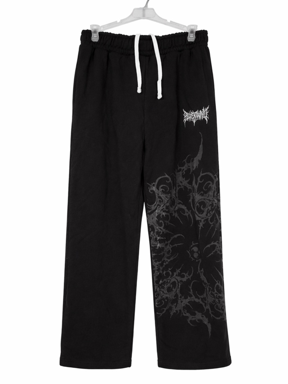 Powerwingco Sasuke Sweatpants Black Gothic Graphic Joggers Size L NWT